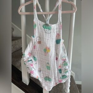 Angel Dear muslin cupcakes and ice cream sunsuit